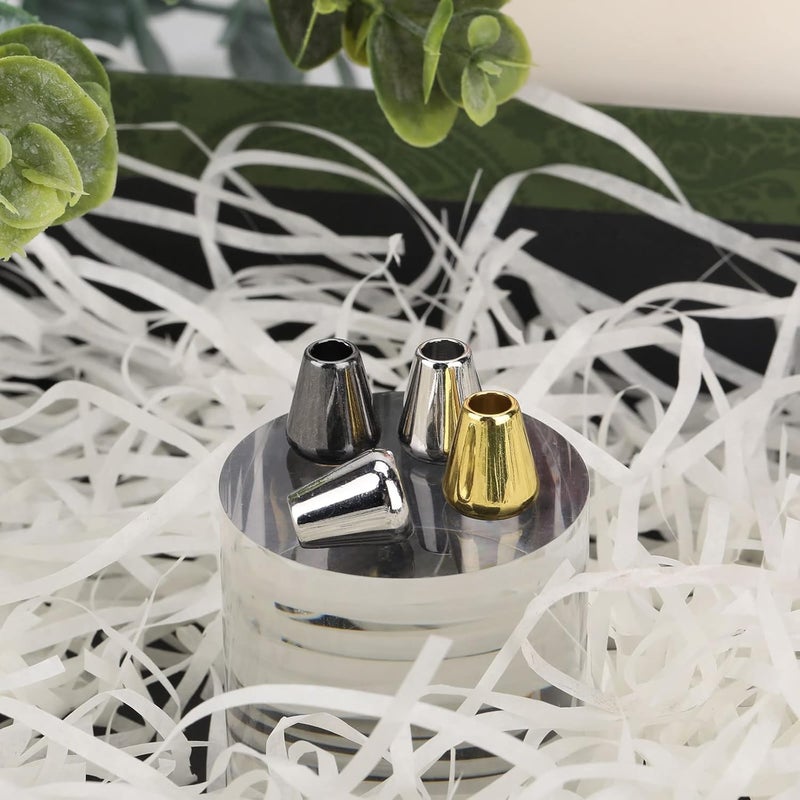 TiSuit 30pcs Metal Bell Stopper Conical Cord Ends Lock Fastener Zipper Pull Rope Ends Toggle Clip for Lanyard Clothes Backpack DIY (Gold) - Image 2